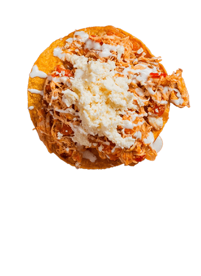 CHICKEN TINGA TOSTADAS