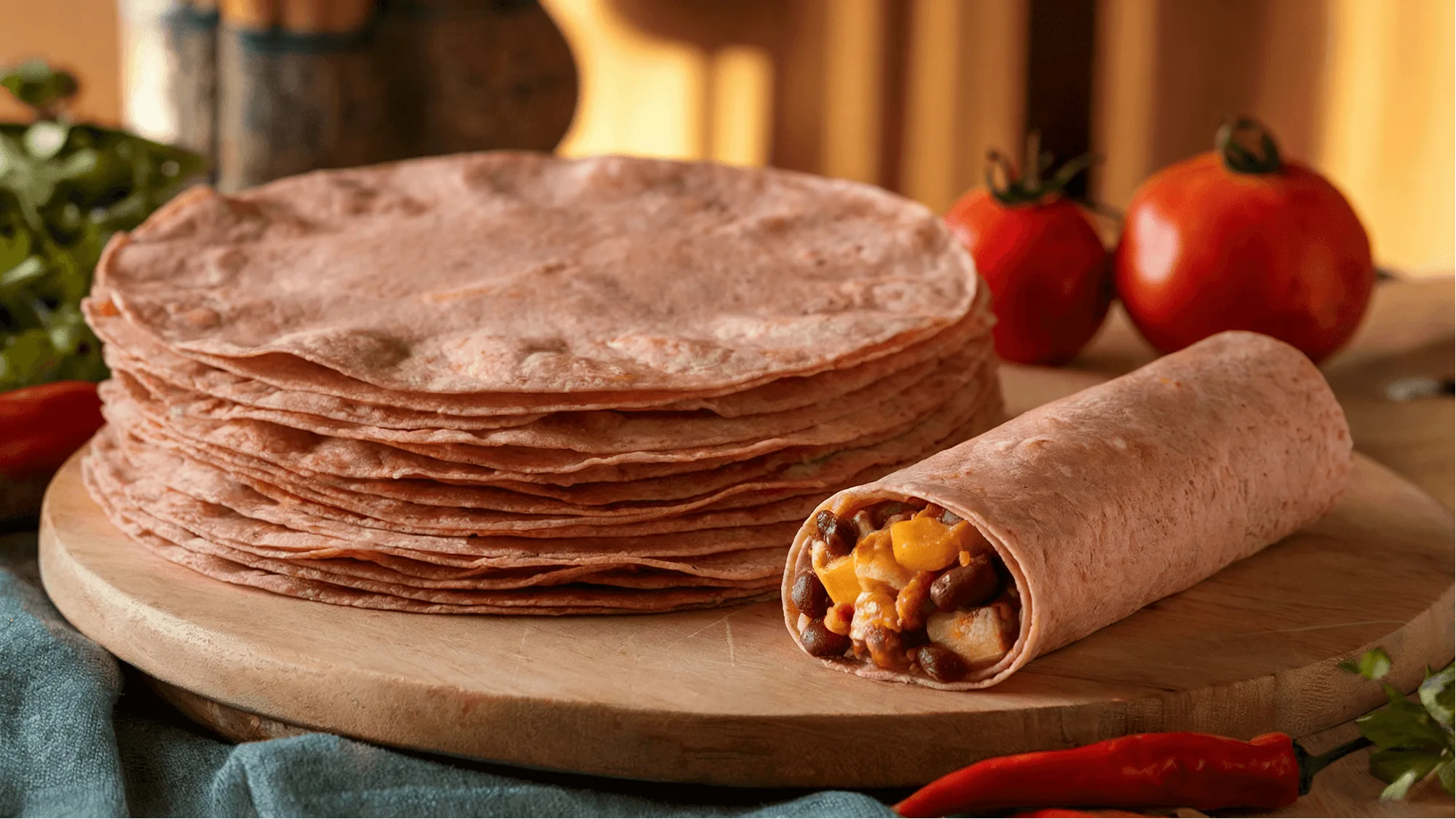 Recipe made with orange enchilada corn tortillas