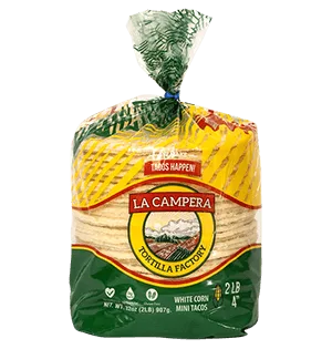 La Campera White Corn Mini Tortillas for Tacos