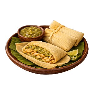 Chicken Tamales in Green Salsa