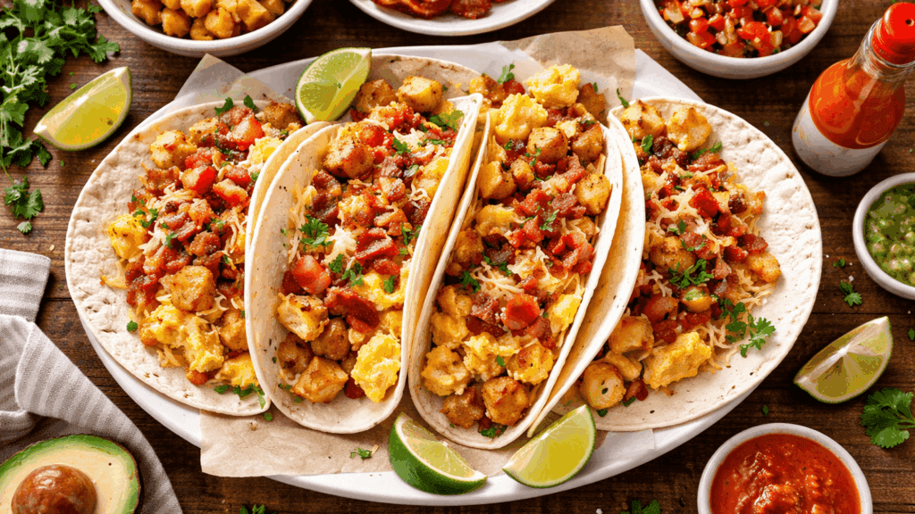 Breakfast Tacos with Bacon, Egg, and Potatoes
