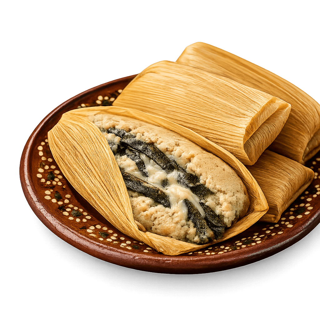 Cheese and Roasted Poblano Tamales