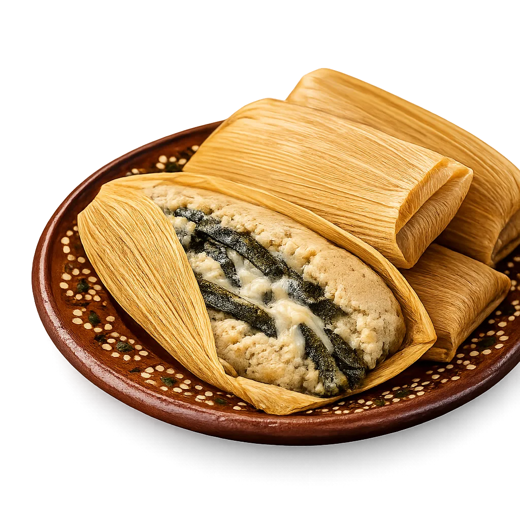 Cheese and Roasted Poblano Tamales